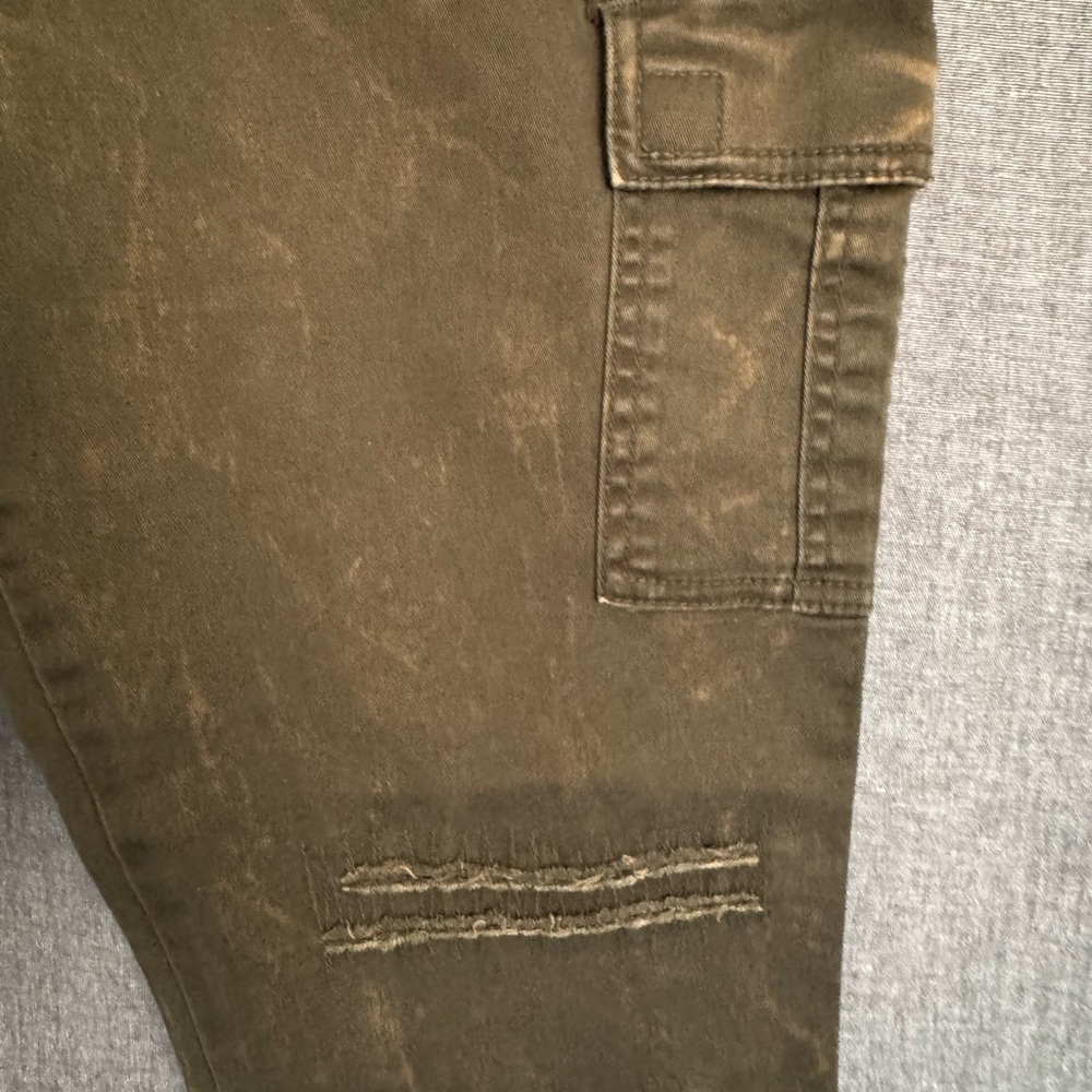 Y2K Grunge Distressed Z CAVARICCI 90’s Skater Pants Green Vintage Cargo Indie - Picture 4 of 13